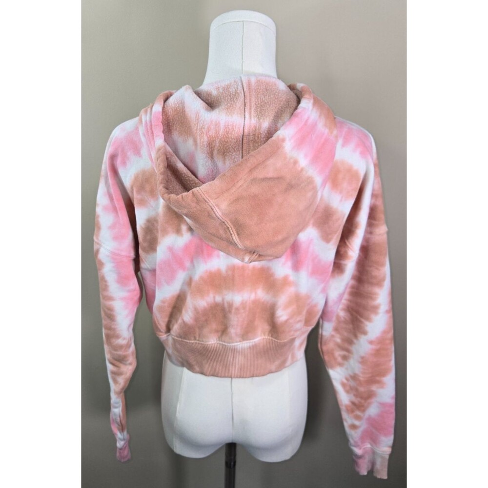 Aéropostale Tie Dye Cropped Hoodie XS Pink Brown Soft Girl Festival - Picture 3 of 7